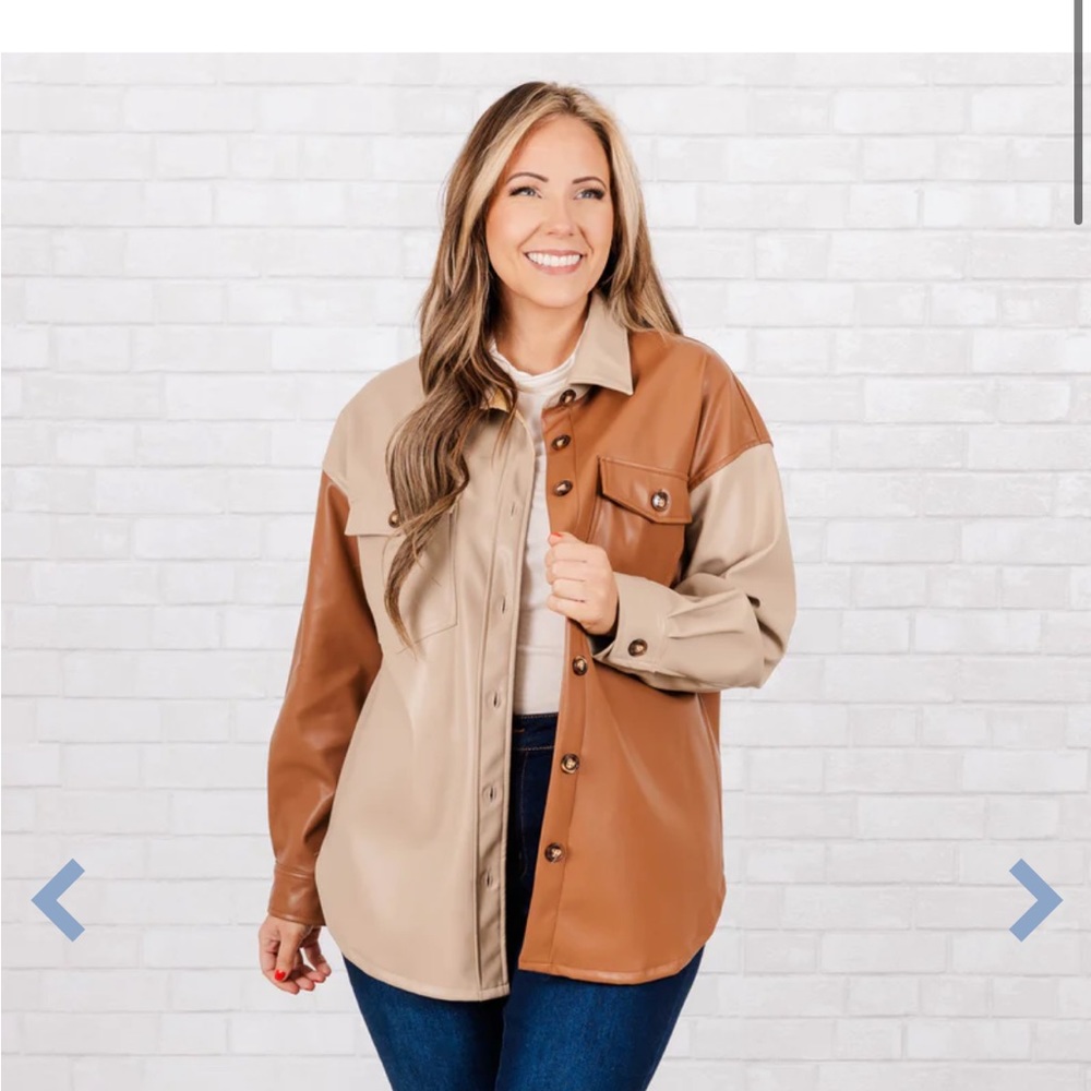 Two Tone Pleather Jacket